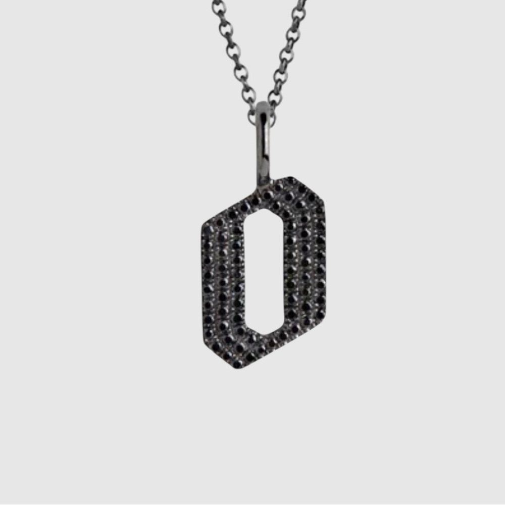 Black Diamond Pavé ‘O’ Pendant